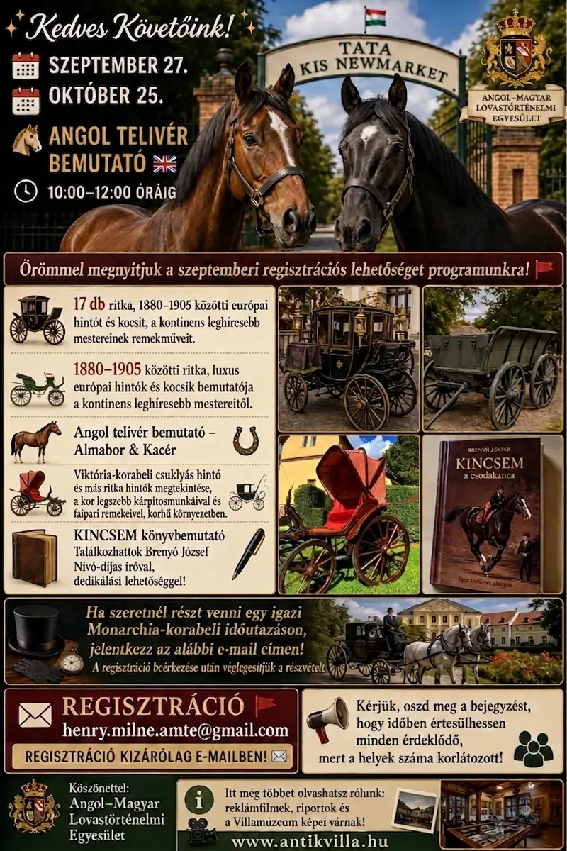 140 éves a Magyar Newmarket — Lovastörténelmi Villamúzeum Tata, Tata