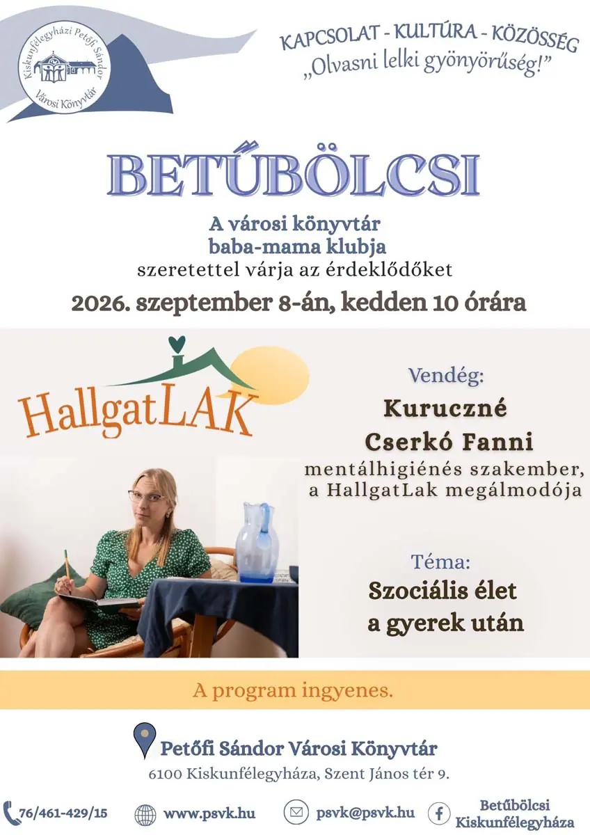 Betűbölcsi · Petőfi Sándor Városi Könyvtár, Kiskunfélegyháza