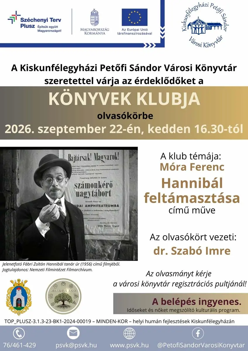 Könyvek Klubja olvasókör · Petőfi Sándor Városi Könyvtár, Kiskunfélegyháza