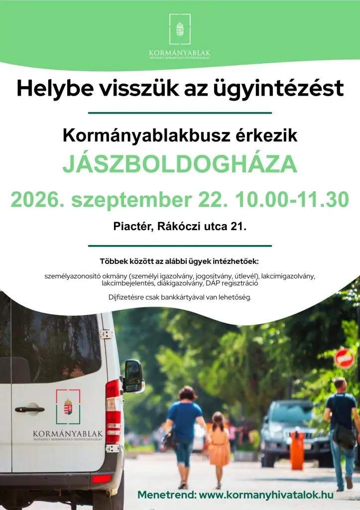 Kormányablak busz — Jászboldogháza, Jászboldogháza