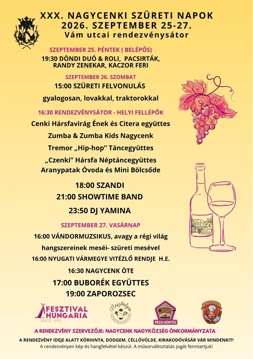 XXX. NAGYCENKI SZÜRETI NAPOK — Nagycenk, Nagycenk