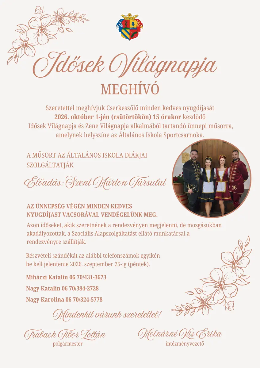 Idősek Világnapja — Cserkeszőlő, Cserkeszőlő
