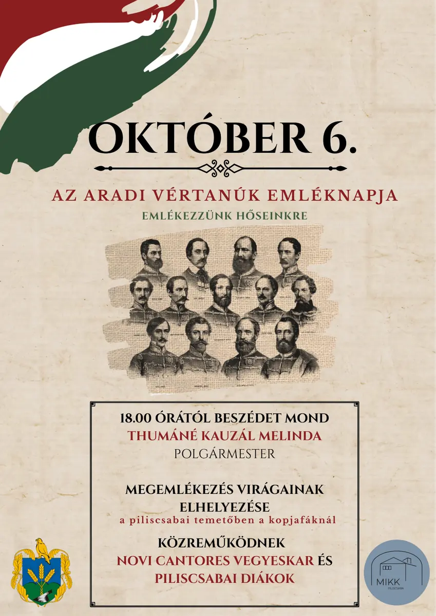 Megemlékezés az aradi vértanúk kivégzéséről — Piliscsaba, Piliscsaba