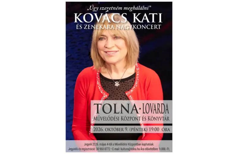 Kovács Kati és zenekara nagykoncert — Tolna, Tolna