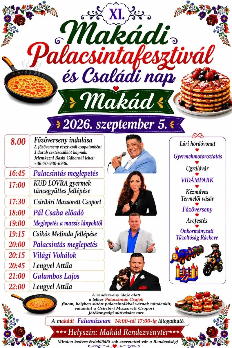 XI. Makádi Palacsintafesztivál és Családi Nap — Makád, Makád