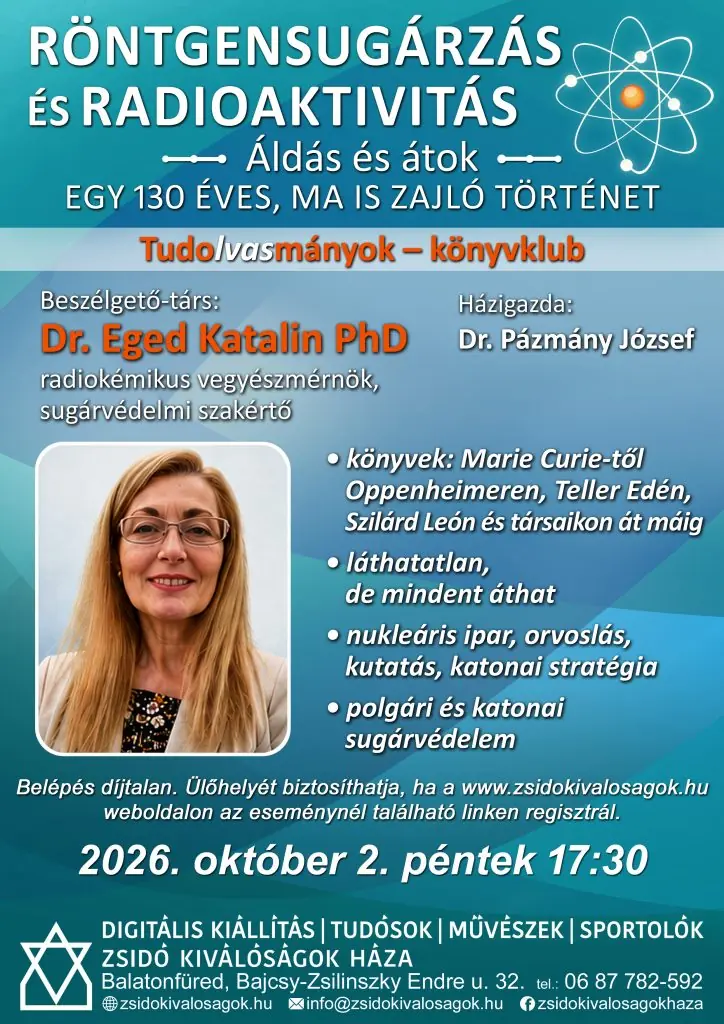 Tudolvasmányok – Röntgensugárzás és radioaktivitás — zsidó kiválóságok háza, Balatonfüred