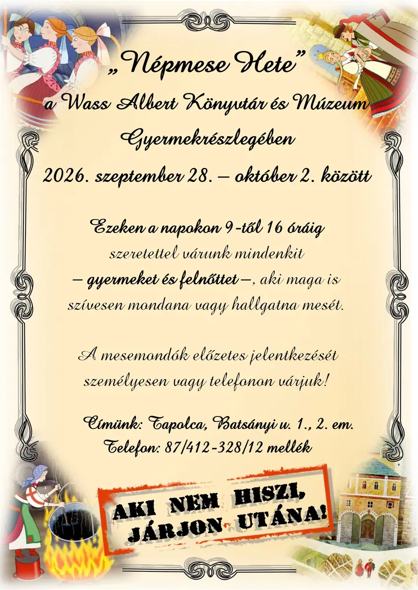 Népmese Hete — Városi Múzeum, Tapolca