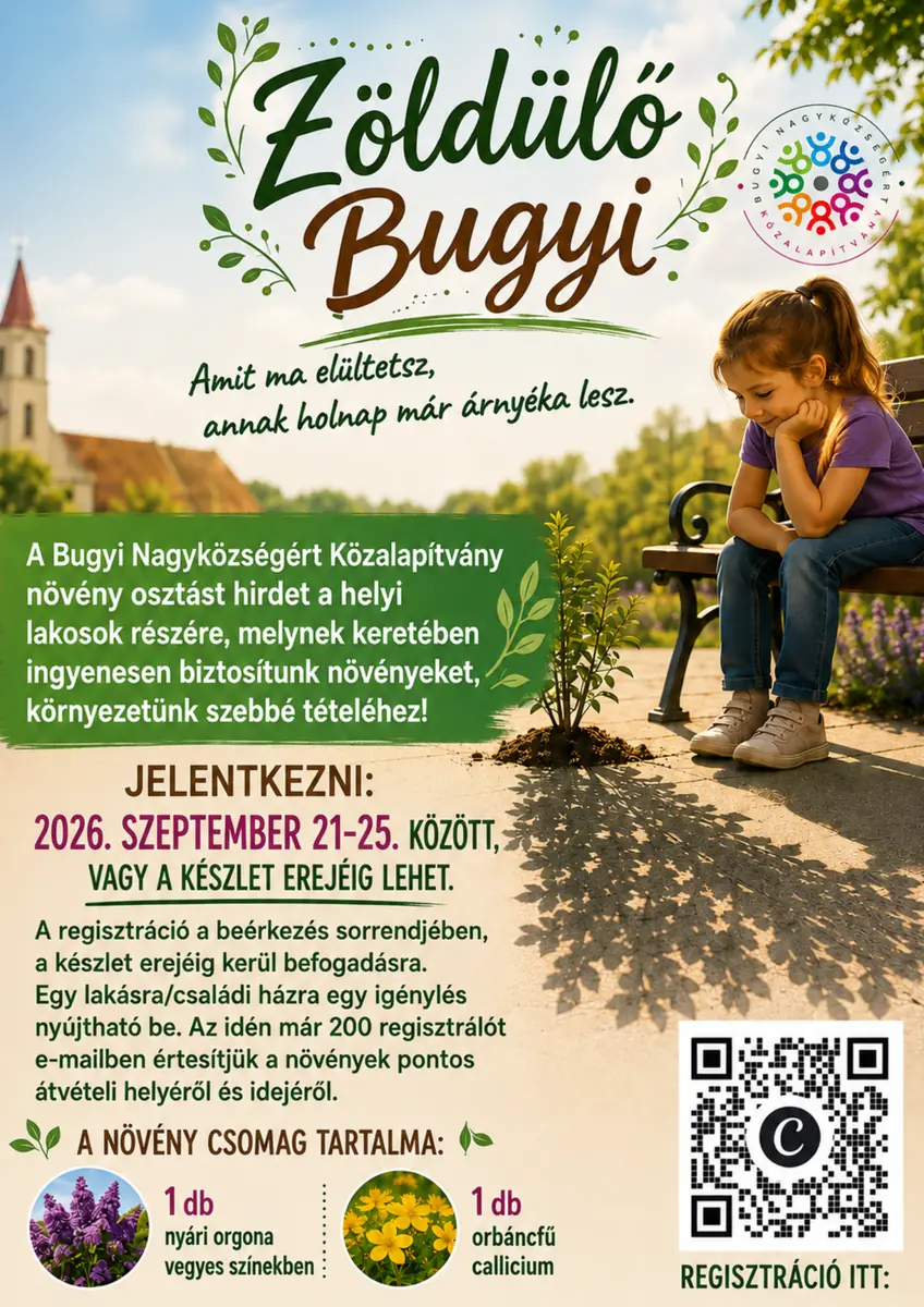 Zöldülő Bugyi regisztráció — bugyi, Bugyi