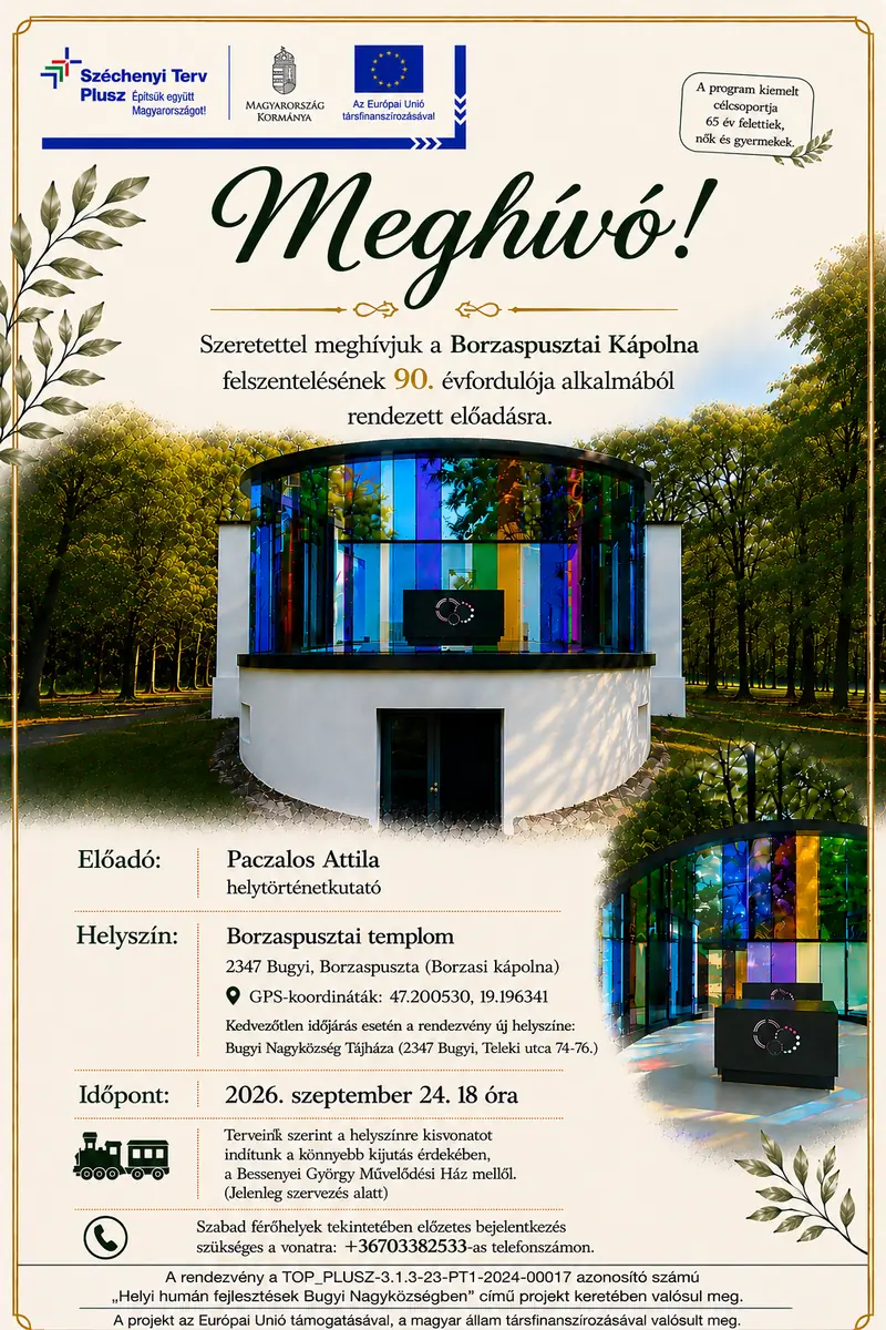 A Borzaspusztai Kápolna felszentelésének 90. évfordulója — bugyi, Bugyi