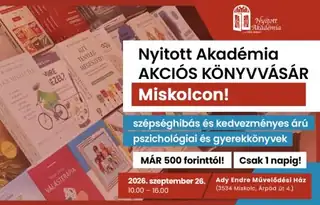 A Nyitott Akadémia első szépséghibás és akciós pszichológiai könyvvására Miskolcon!