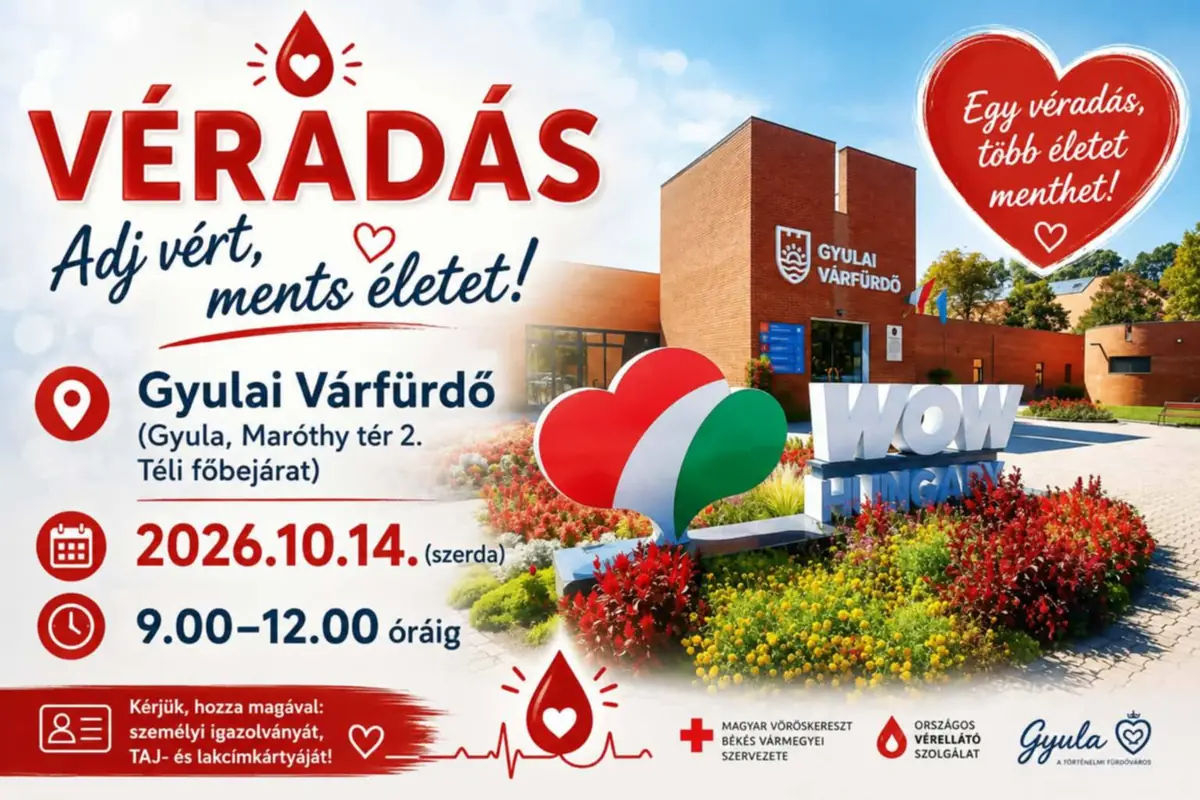 Véradás a Gyulai Várfürdőben — Gyulai Várfürdő, Gyula