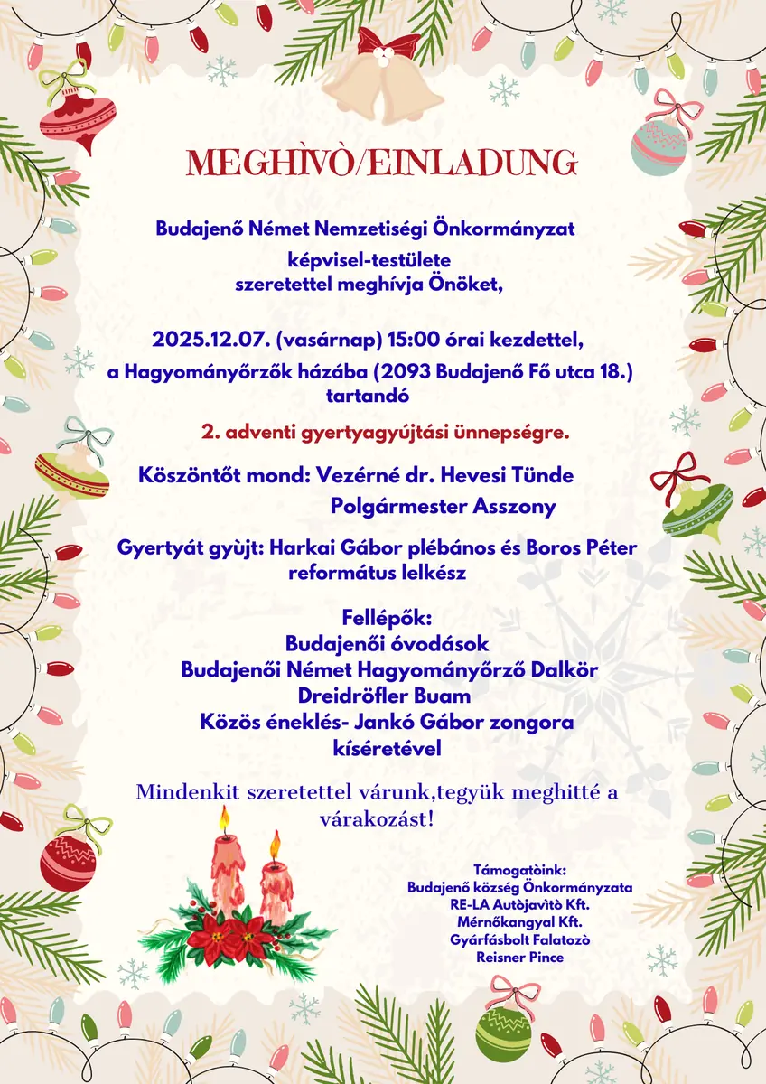 Adventi Gyertyagyújtási Ünnepség — Budajenő, Budajenő