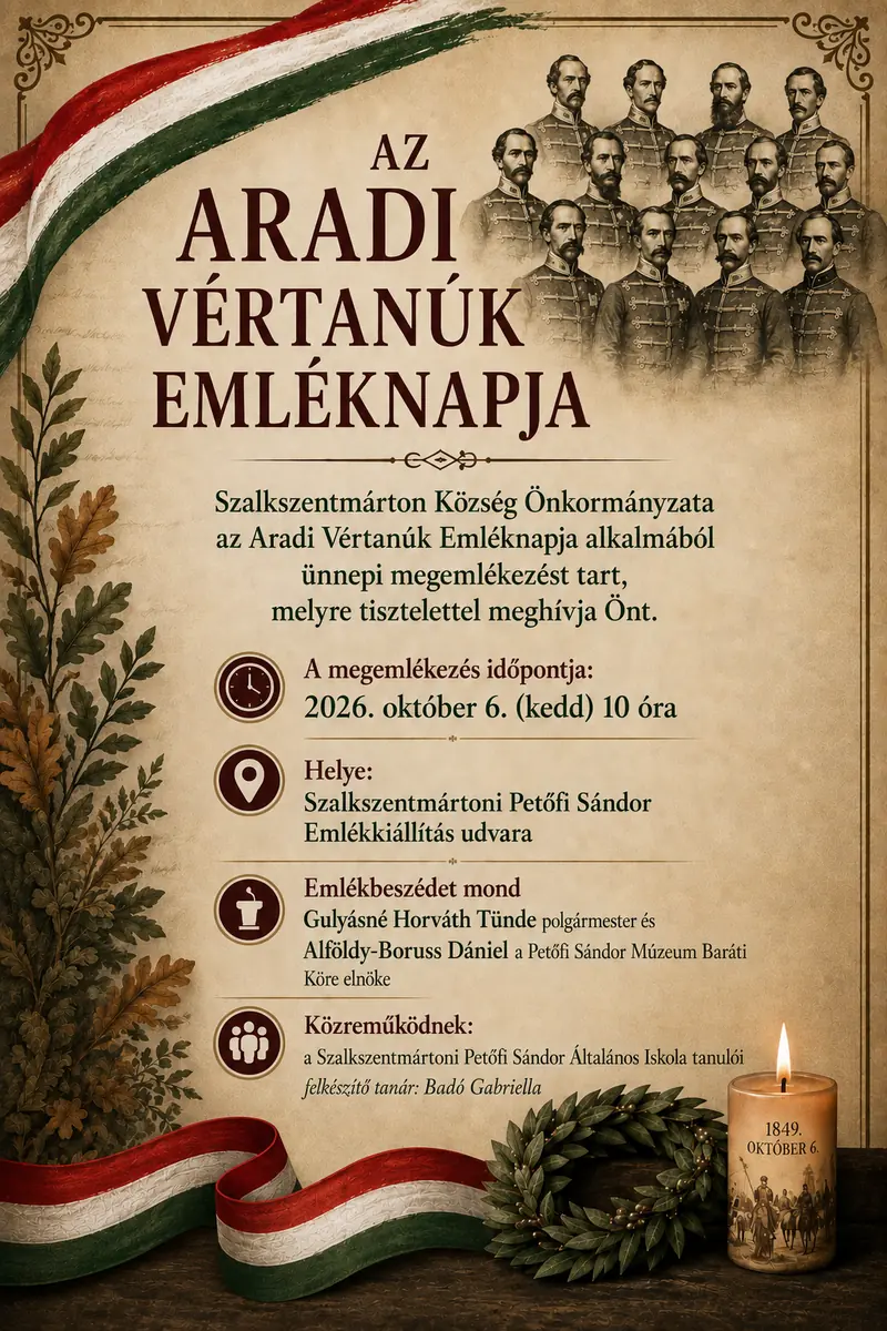 Aradi Vértanúk Emléknapja — Szalkszentmárton, Szalkszentmárton