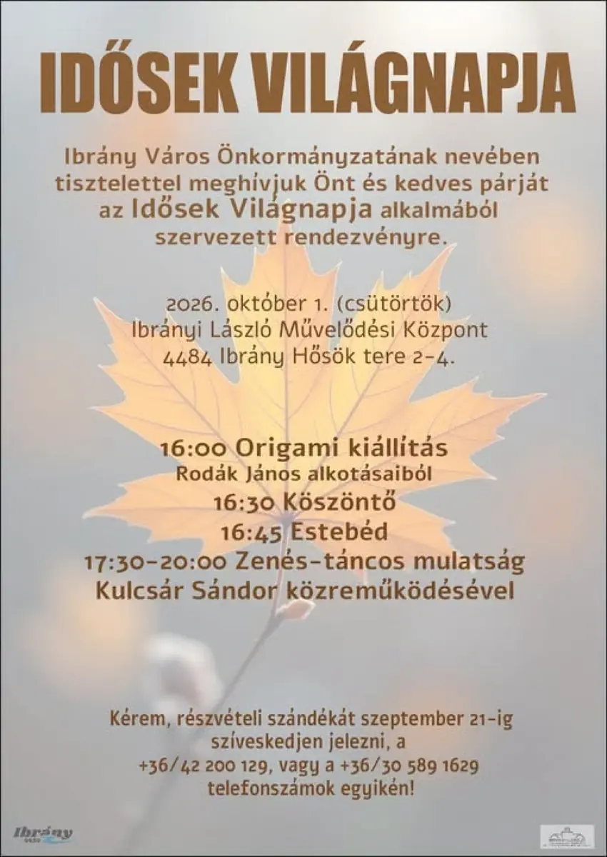 Idősek Világnapja 2026 · Ibrány, Ibrány