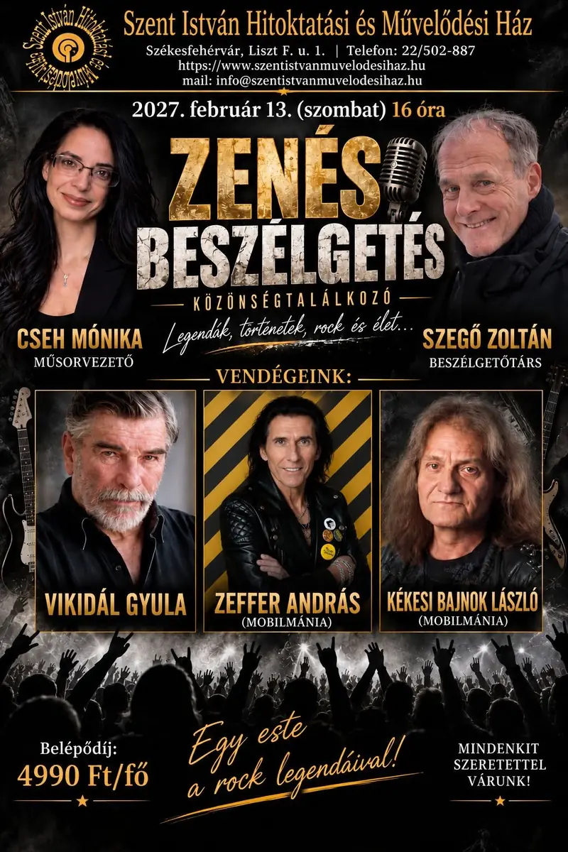 Zenés beszélgetés – közönségtalálkozó rocklegendákkal · Szent István Terem, Székesfehérvár
