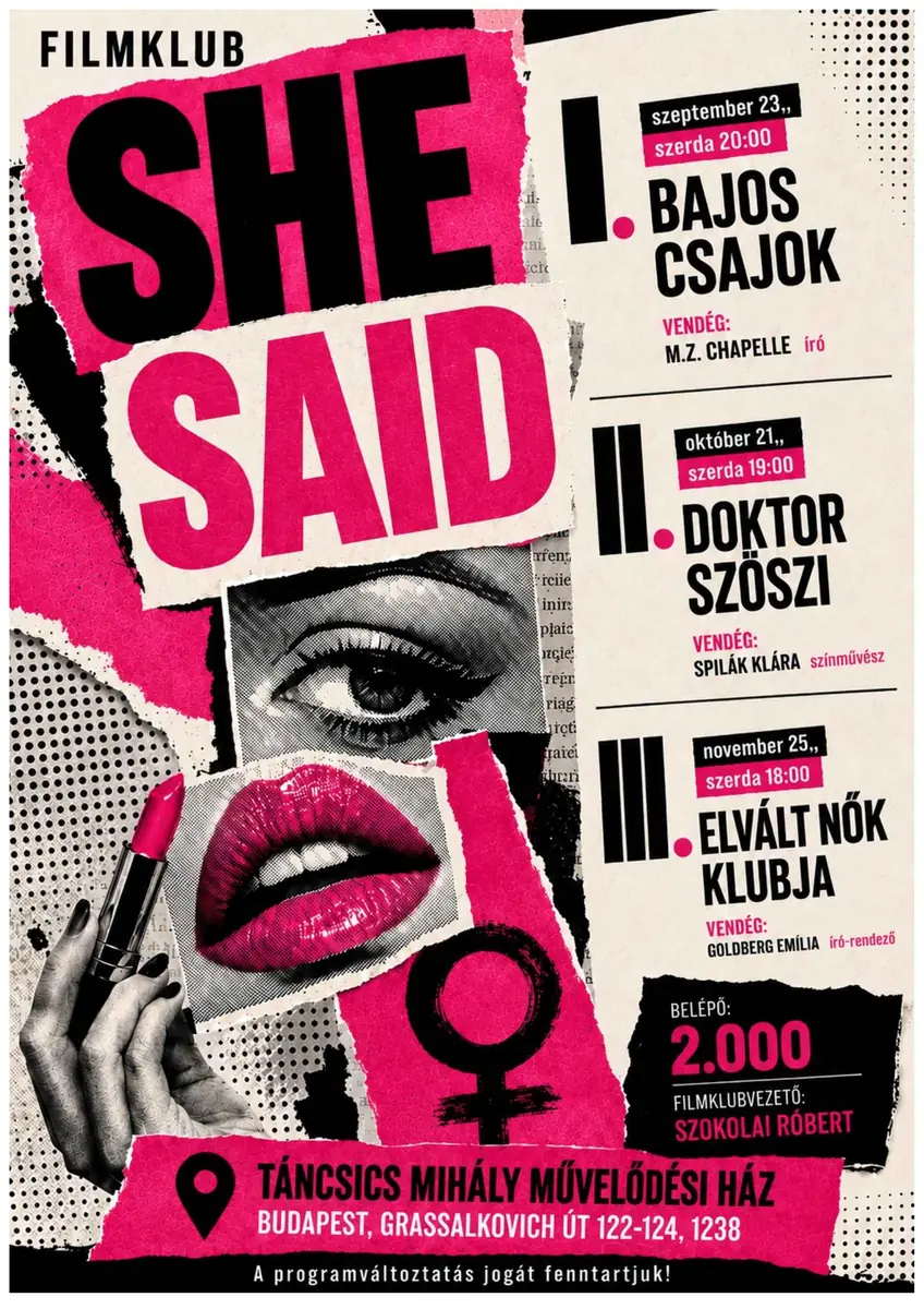 Filmklub — Táncsics Mihály Műv. Ház, Budapest