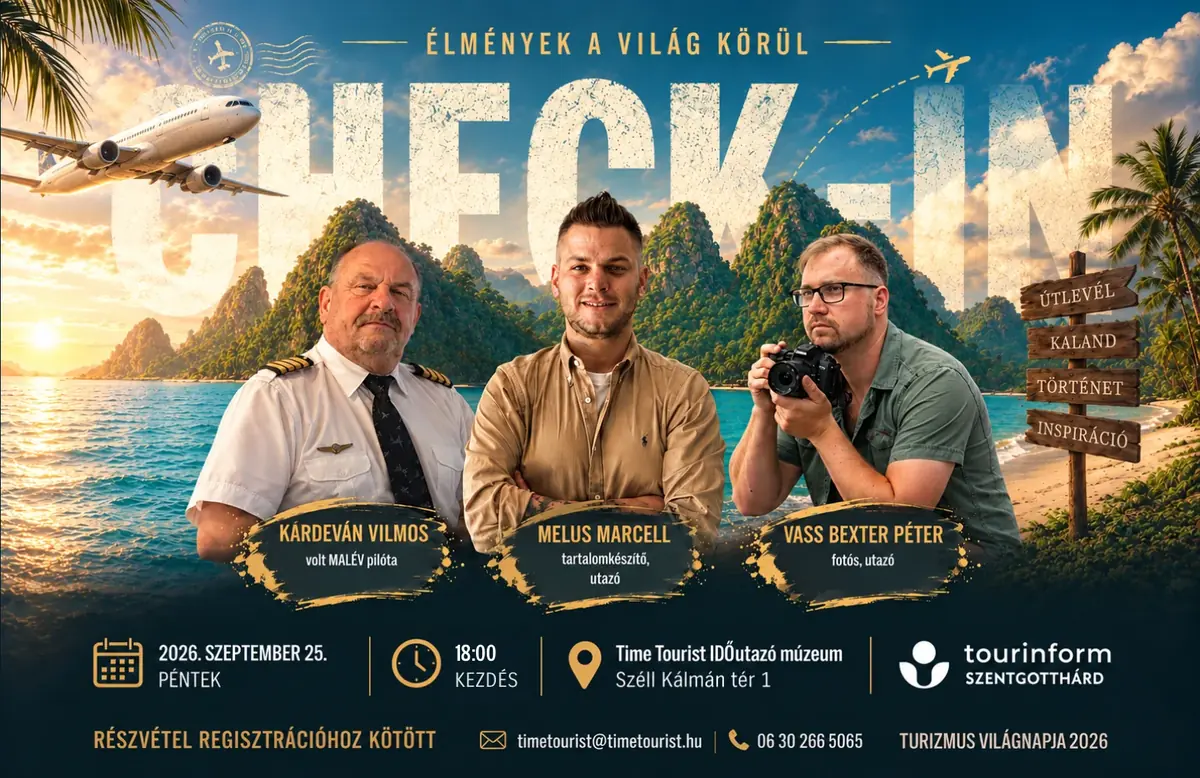Check in: Élmények a világ körül — Timetourist - Időutazó Múzeum, Szentgotthárd