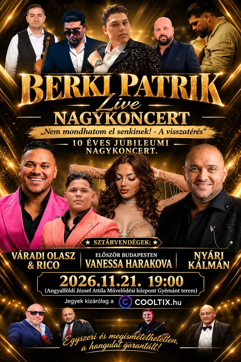 Berki Patrik nagykoncert · Angyalföldi József Attila Művelődési Központ, Budapest