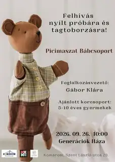 Várja a jelentkezőket a Komáromi Picimaszat Bábcsoport