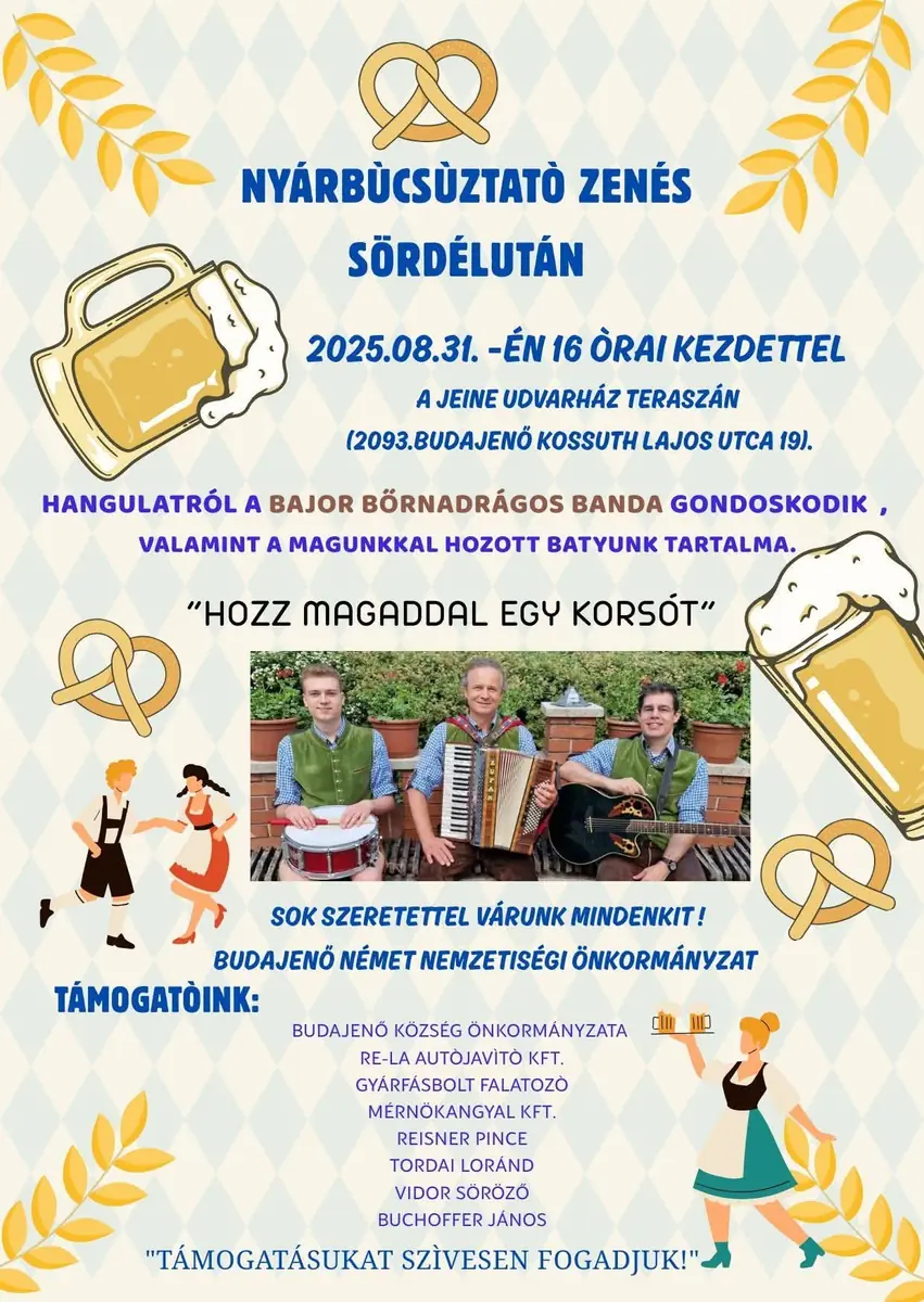 Nyárbúcsúztató zenés sördélután — Budajenő, Budajenő