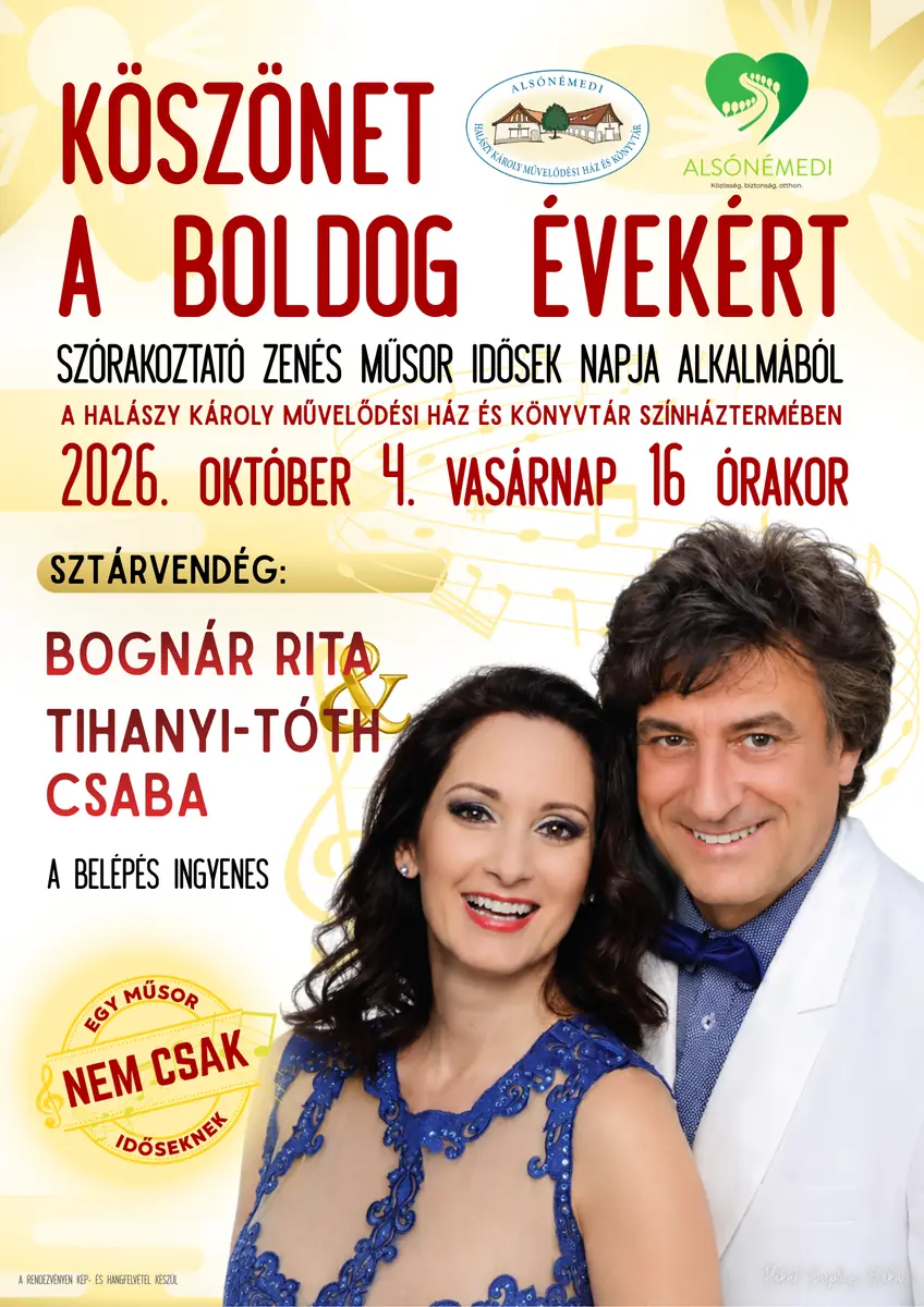 Idősek napja 2026. - Köszönet a boldog évekért — Alsónémedi, Alsónémedi