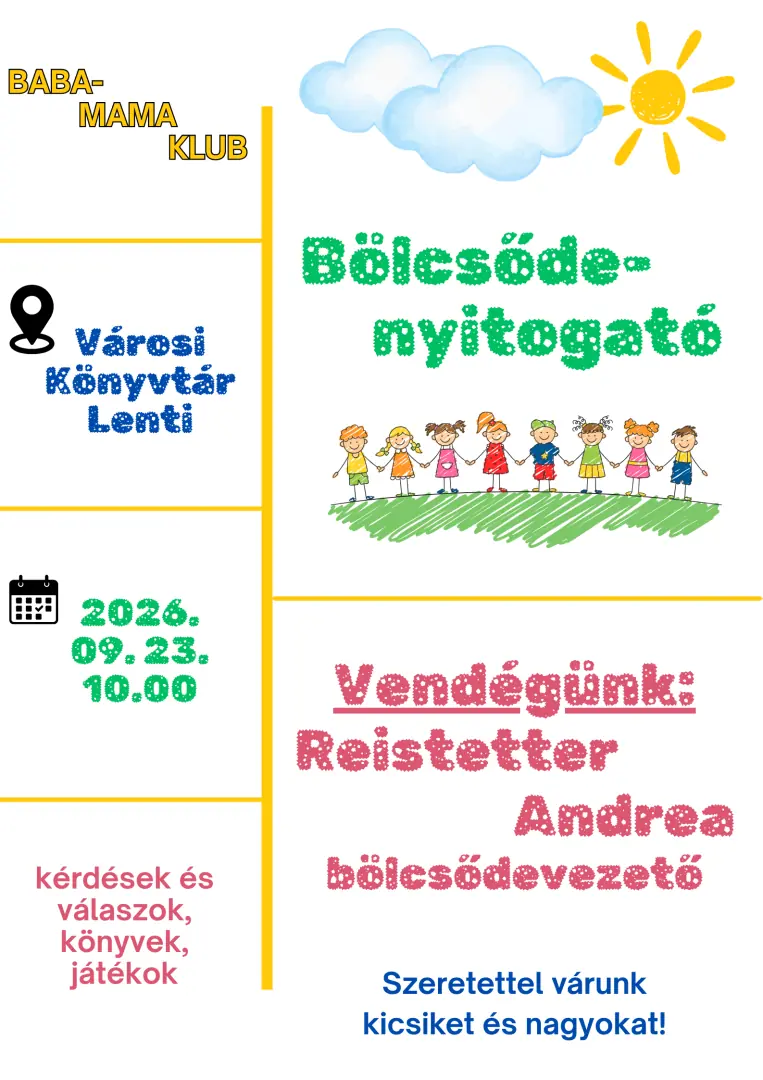 Baba-mama Klub — Városi Könyvtár Lenti, Lenti