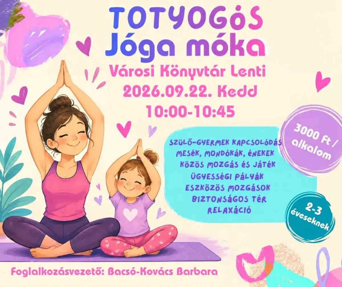 Totyogós jóga — Városi Könyvtár Lenti, Lenti