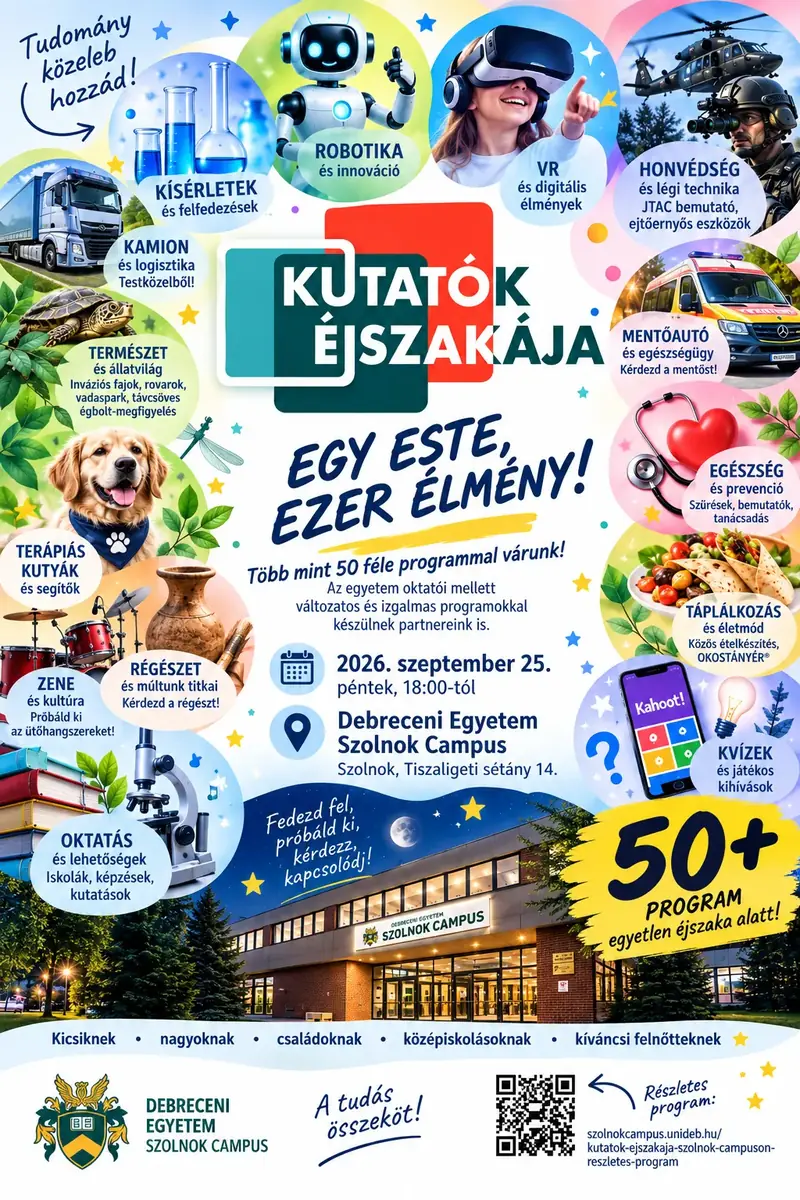 Kutatók Éjszakája a Szolnok Campuson — Debreceni Egyetem Szolnok Campus, Szolnok