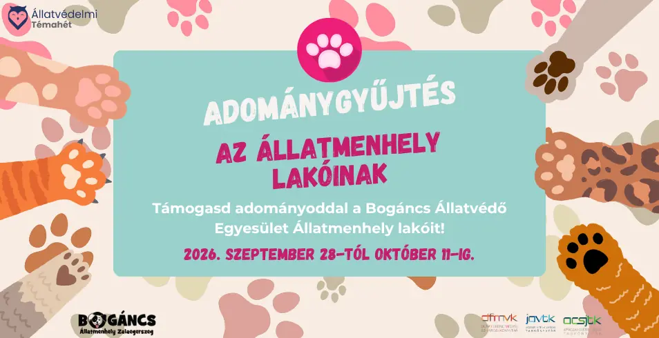 Adománygyűjtés az Állatmenhely lakóinak 2026. — Deák Ferenc Megyei Könyvtár, Zalaegerszeg