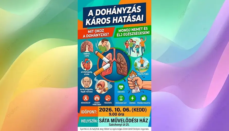 Előadás a dohányzás káros hatásairól — Polgármesteri Hivatal, Sáta