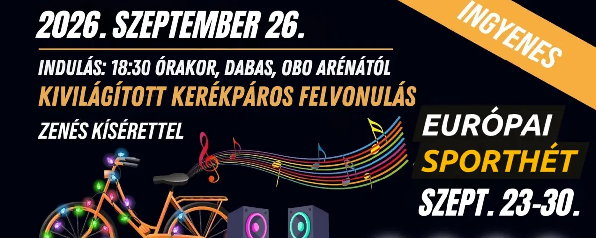 Kivilágított Kerékpáros Felvonulás Dabason — Dabas