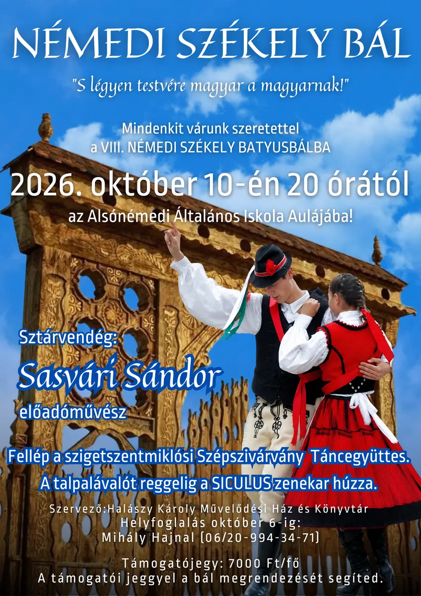 Némedi Székely bál 2026. — Alsónémedi, Alsónémedi