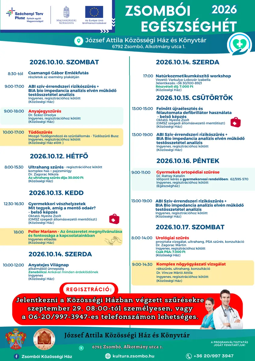 2026 Egészséghét · Zsombó, Zsombó