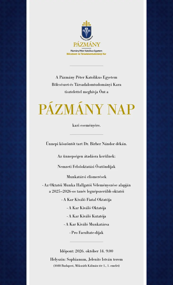 Pázmány nap · Pázmány Péter Katolikus Egyetem, Budapest