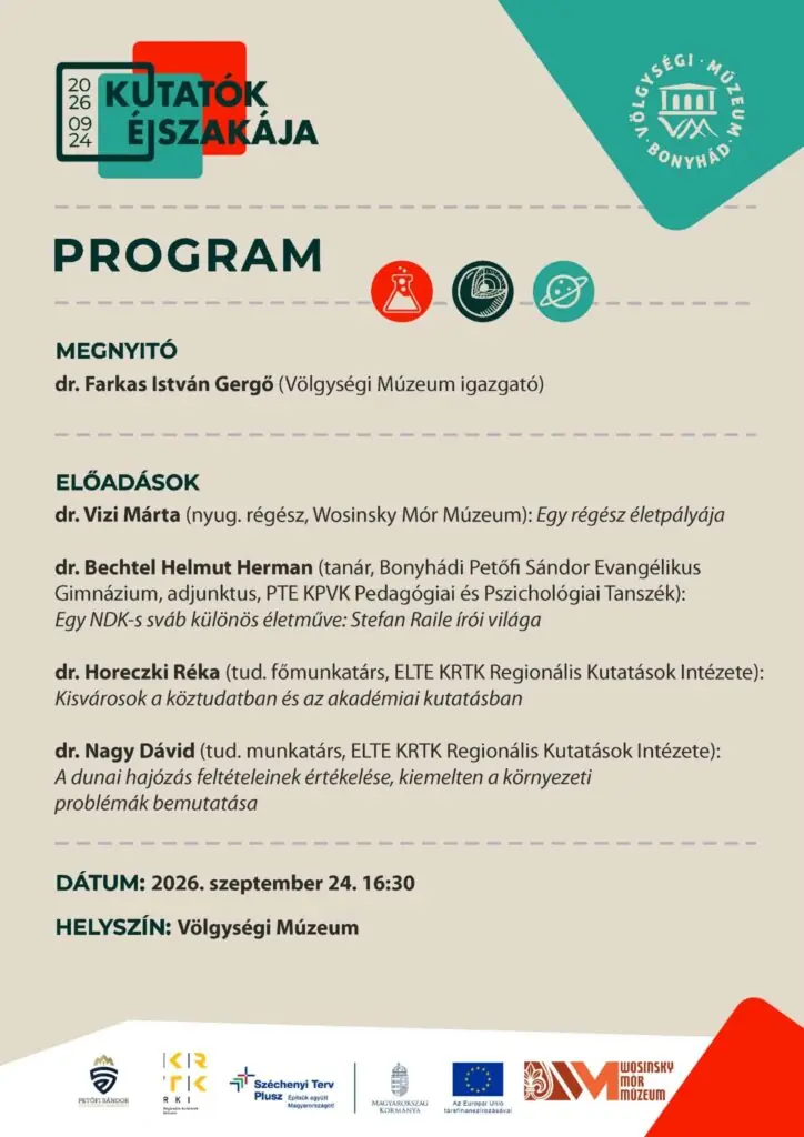 Kutatók előÉjszakája – Program · Bonyhád, Bonyhád