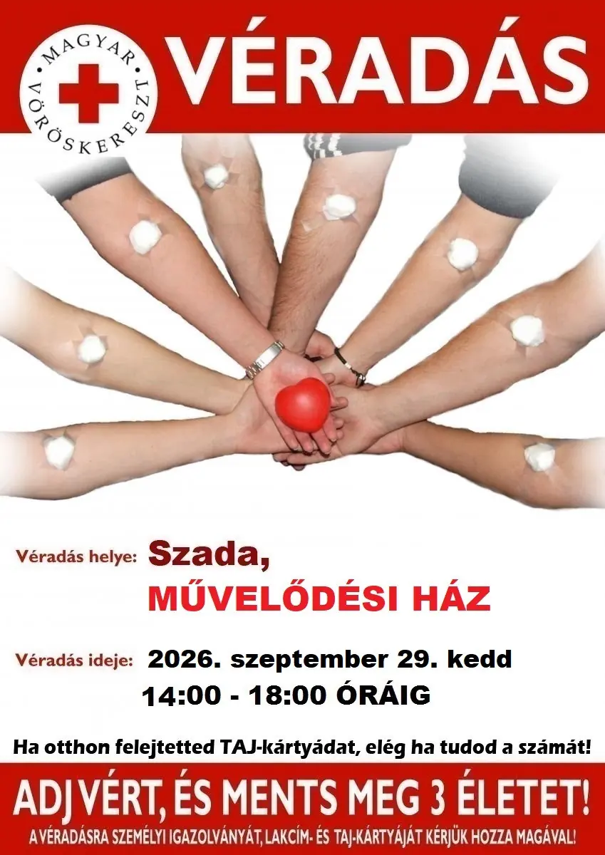 Véradás a Faluházban · Szada, Szada
