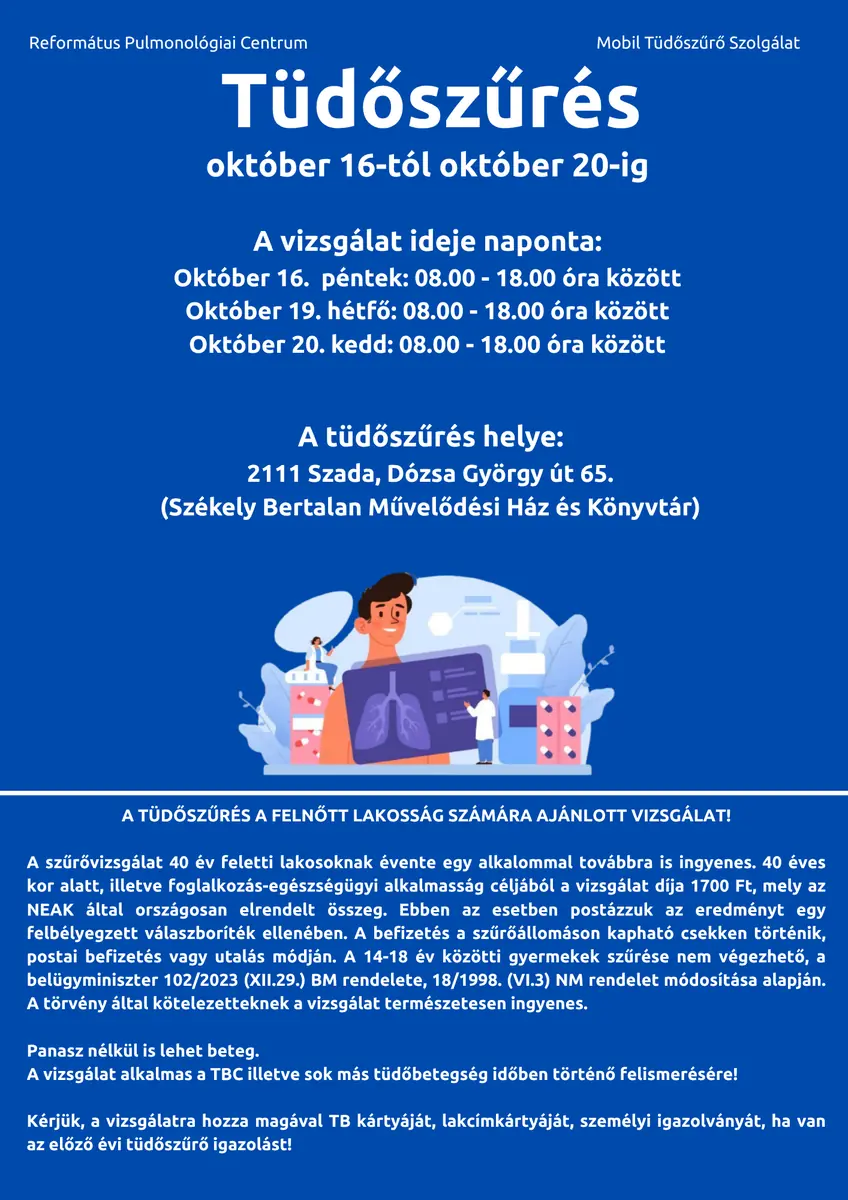 Tüdőszűrés · Szada, Szada