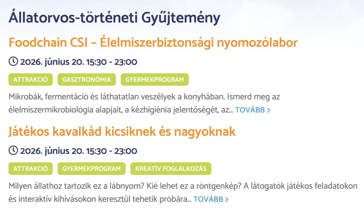 Múzeumok Éjszakája 2026 · Állatorvos-Történeti Gyűjtemény, Budapest