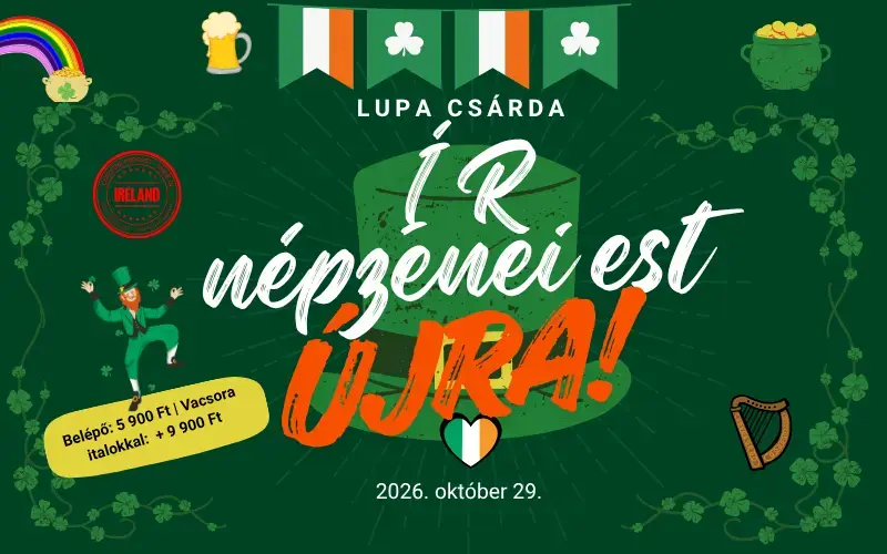 Ír népzenei est a Lupa Csárdában! · Lupa Csárda, Budakalász