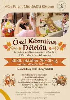 Őszi kézműves délelőttök az őszi szünetben!