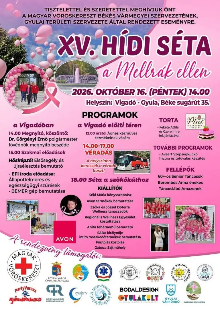 XV. Hídi Séta a mellrák ellen · Vigadó, Gyula