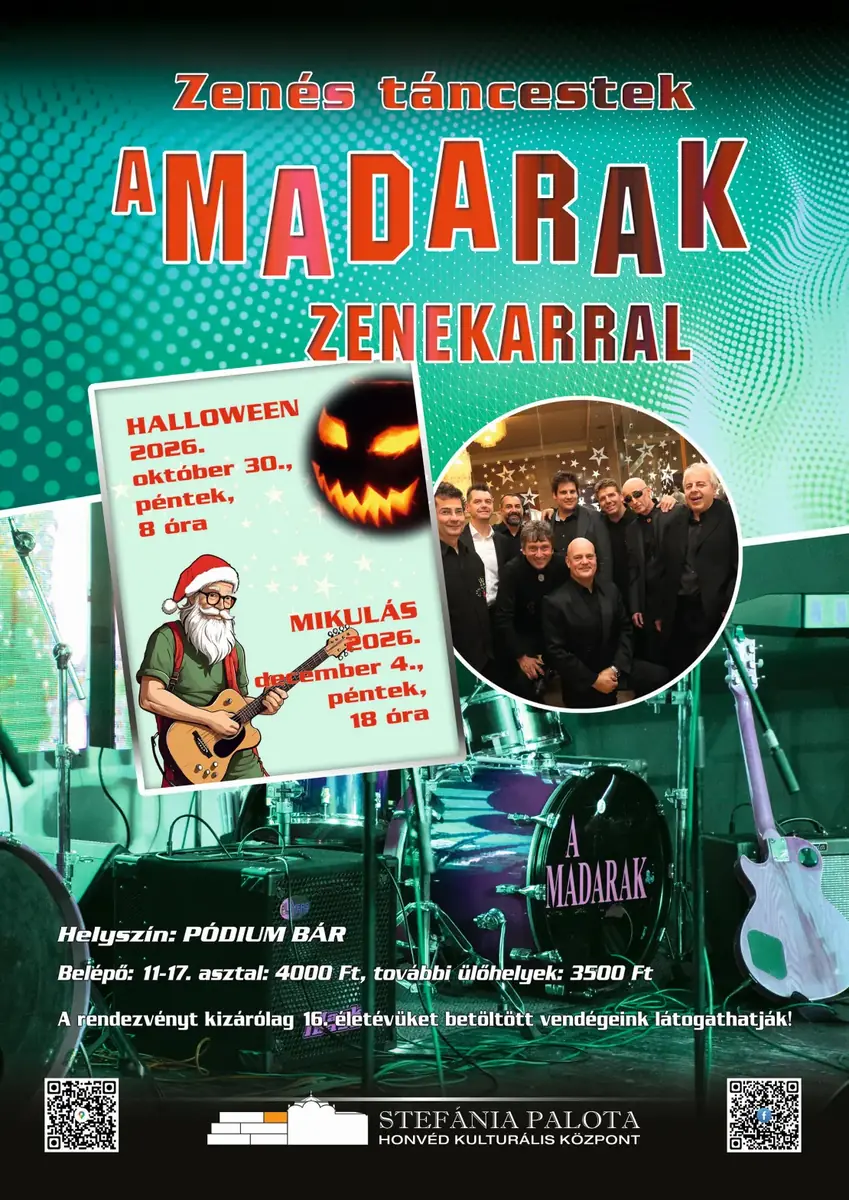Halloween-napi zenés táncest - Madarak zenekar — Stefánia Palota - Honvéd Kulturális Központ, Színházterem, Budapest