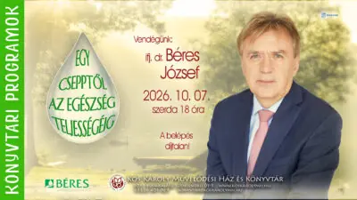 Könyvtári programok – Vendégünk ifj. dr. Béres József — Kós Károly Művelődési Ház és Könyvtár, Budakalász