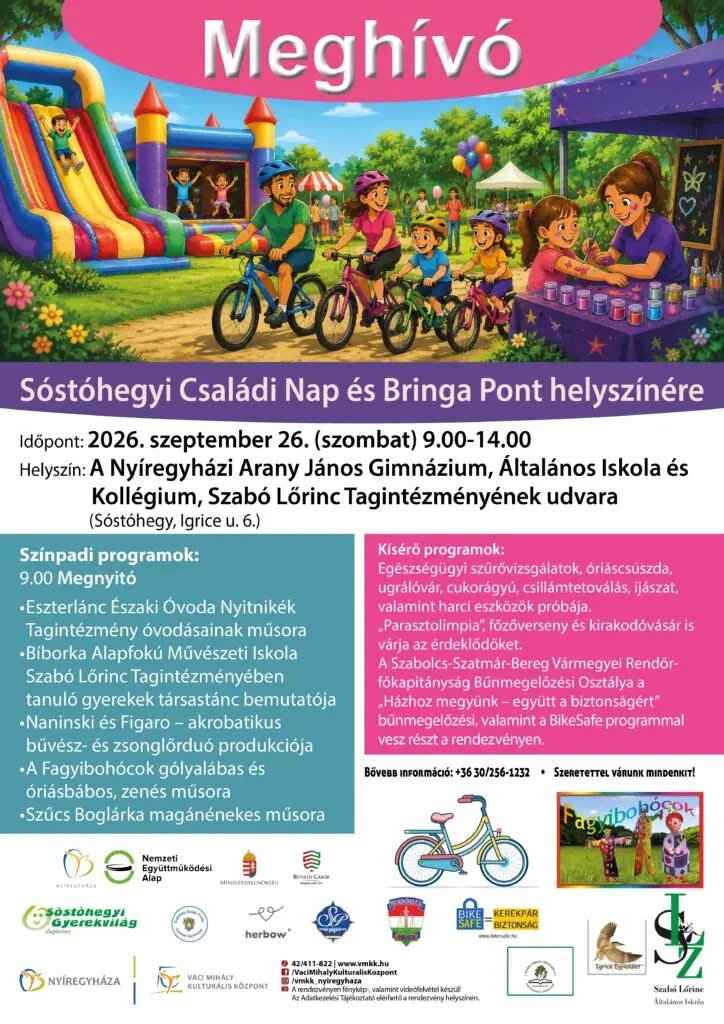 Sóstóhegyi Családi Nap — Váci Mihály Kulturális Központ, Nyíregyháza