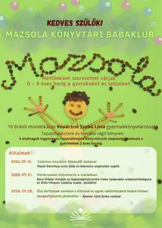 A Mazsola Babaklub 2026 szeptemberi programjai