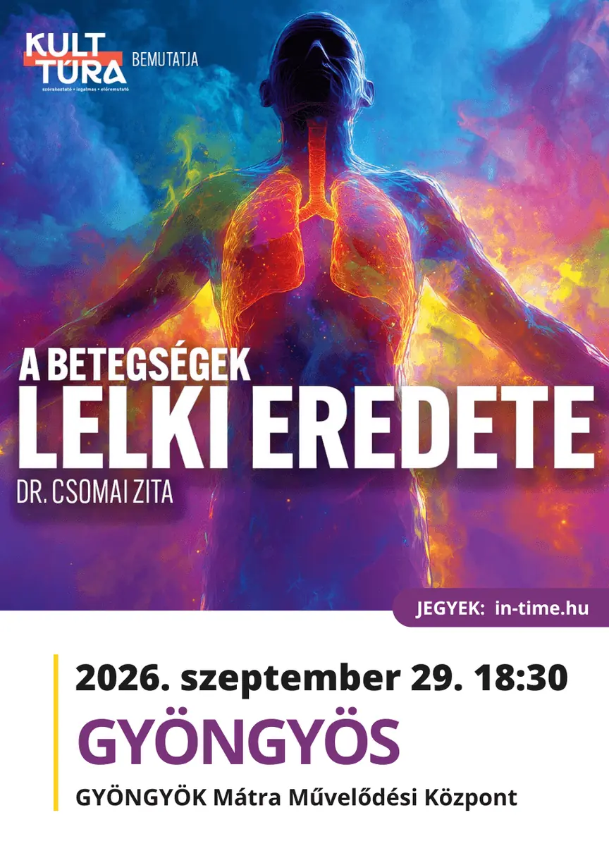 Dr. Csomai Zita – A betegségek lelki eredete — Gyöngyök Mátra Művelődési Központ, Gyöngyös