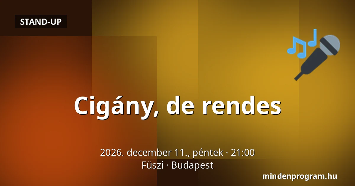 Cigány, de rendes — Füszi, Budapest