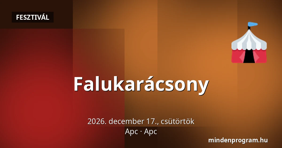 Falukarácsony — Apc, Apc