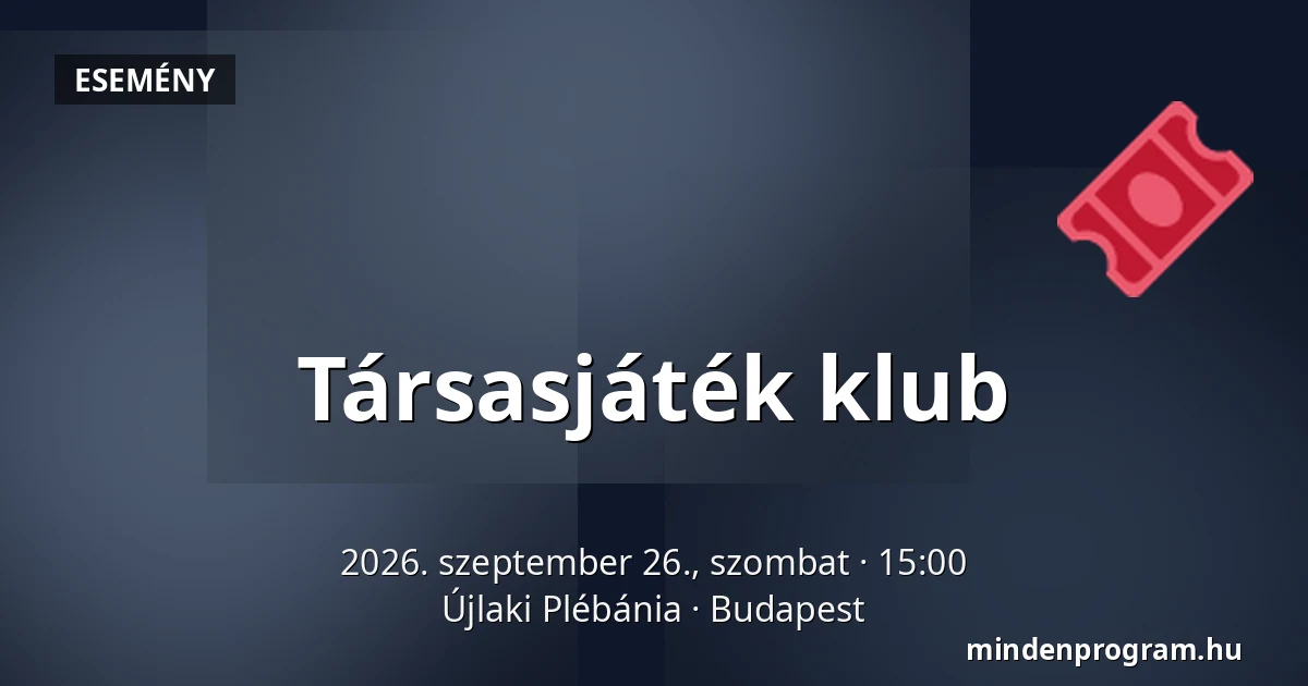 Társasjáték klub — Újlaki Plébánia, Budapest