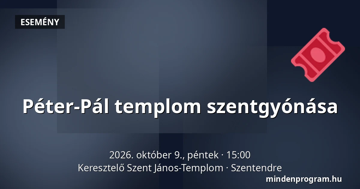 Péter-Pál templom szentgyónása — Keresztelő Szent János-Templom, Szentendre